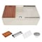 Ruvati 33 inch Fireclay Workstation Farmhouse Kitchen Sink Apron Front Single Bowl Biscuit Sand RVL2387BS - alternate 4